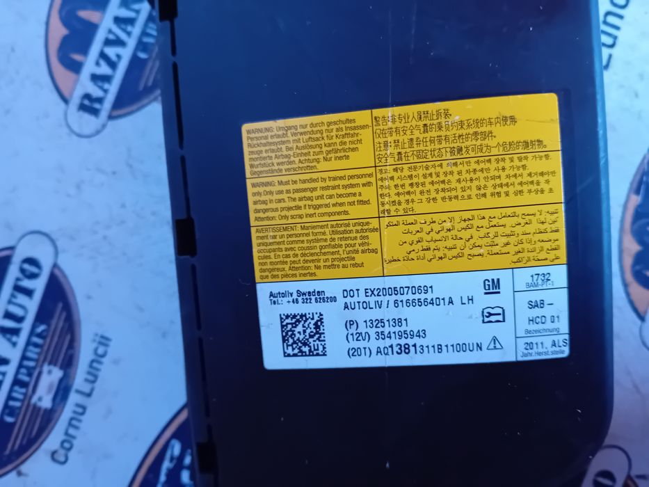 airbag scaun stanga fata opel astra j 2011