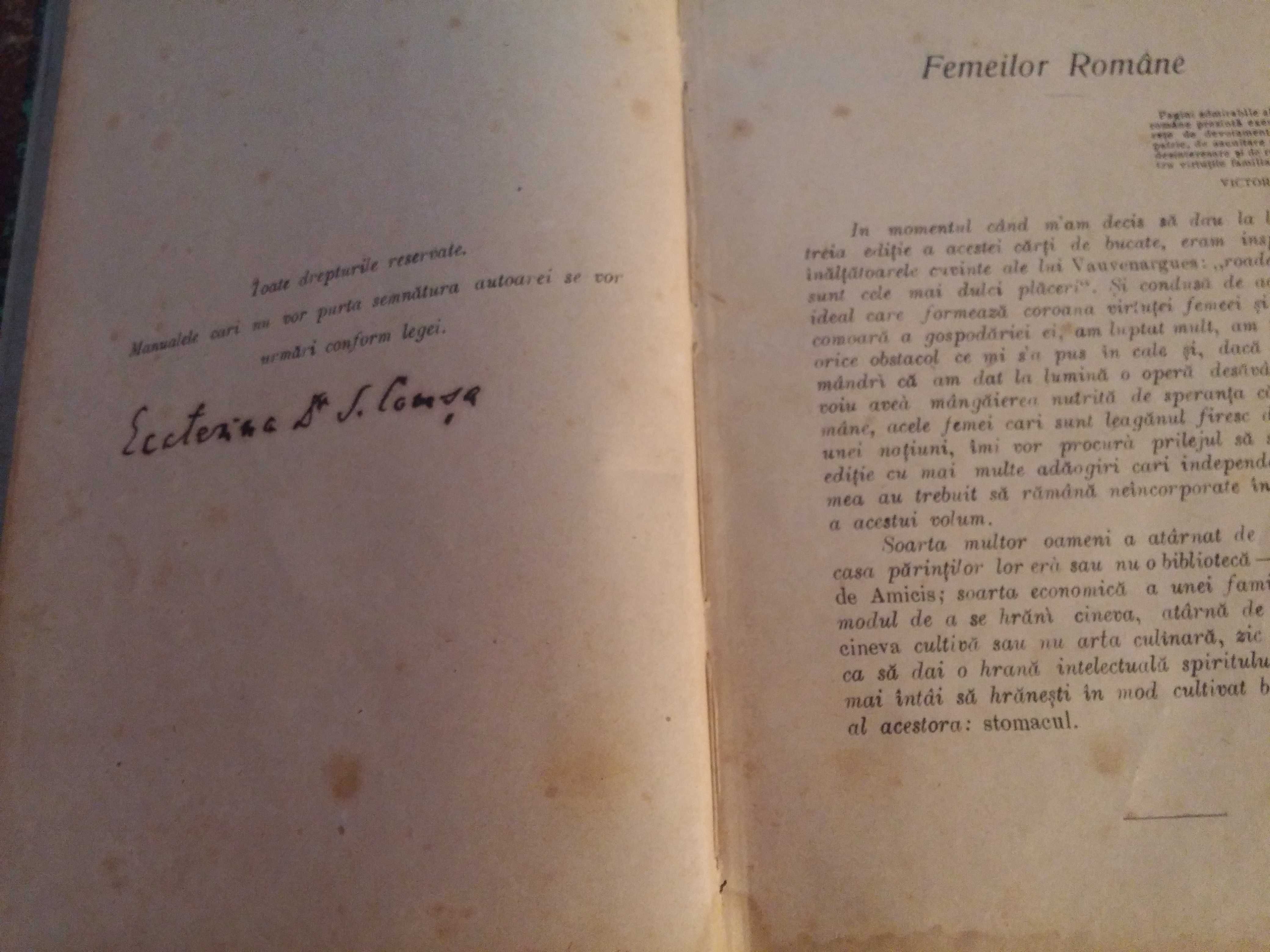 vînd carte de bucate ecaterina comșa din 1922