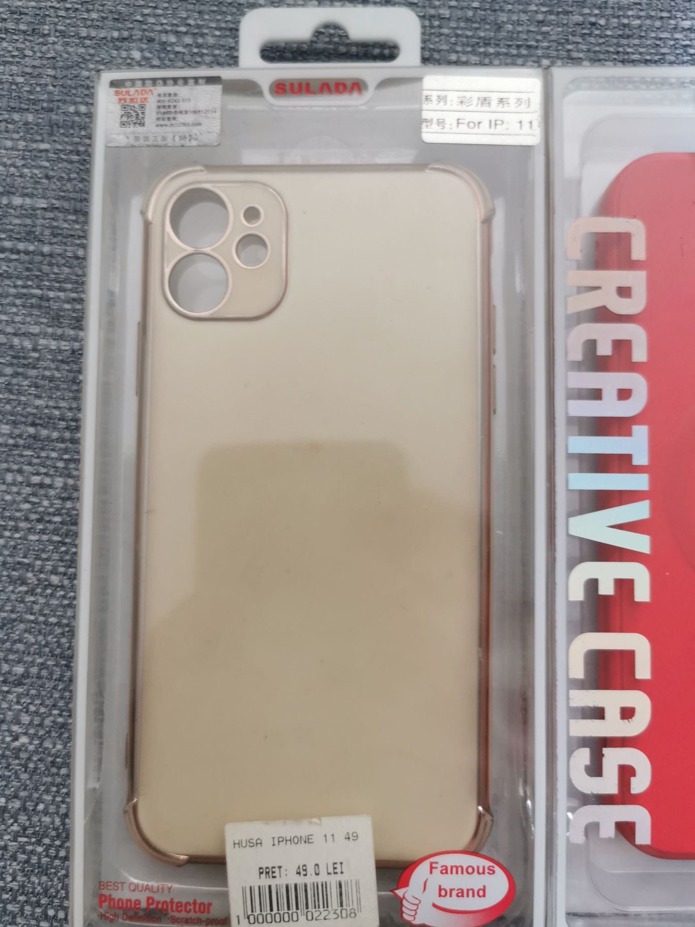 3 huse Apple iphone 11 rosu, negru gold