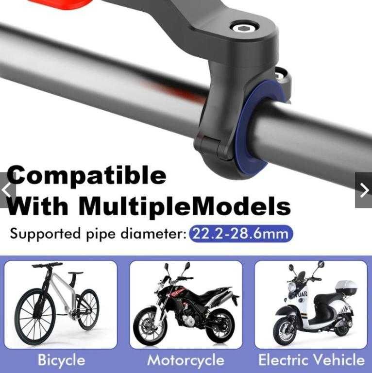 Suport telefon pentru biciclete trotineta scuter moto Negru/ Rosu