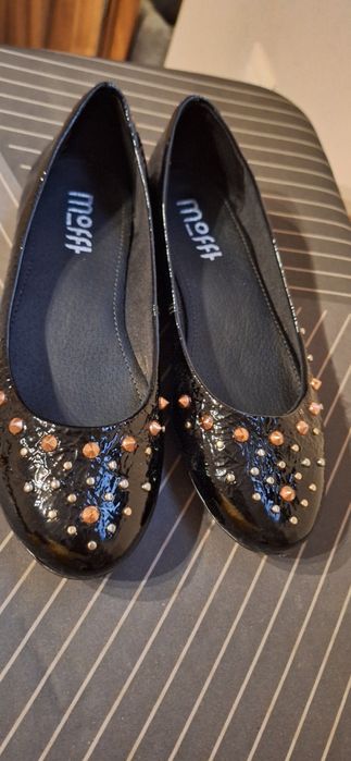 Balerini noi din piele cu tinte Mofft - nr.38