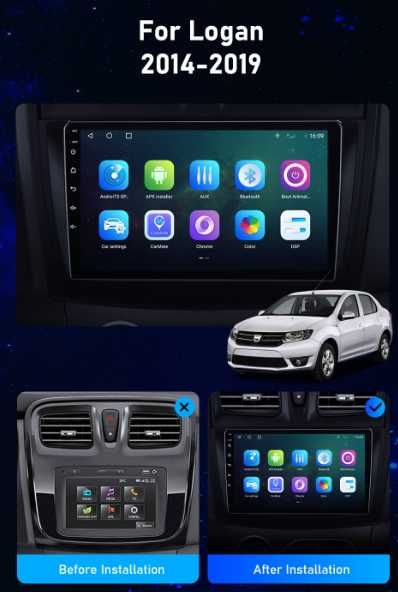 Navigatie Dacia Logan/Sandero2- 2012/2019, 8Core, MONTAJ INCLUS