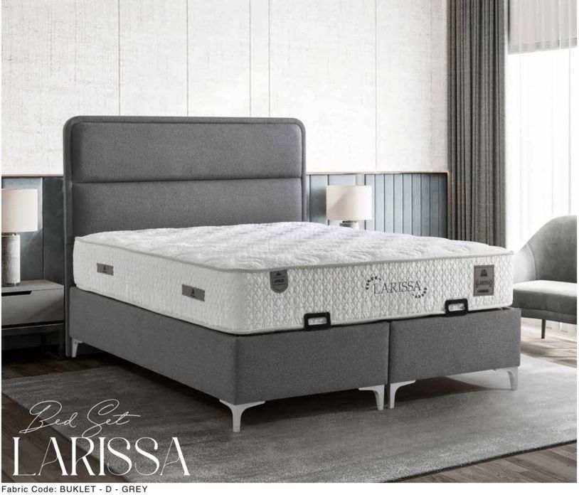 Тапицирана спалня Larissa Bed - Buklet - D - Grey