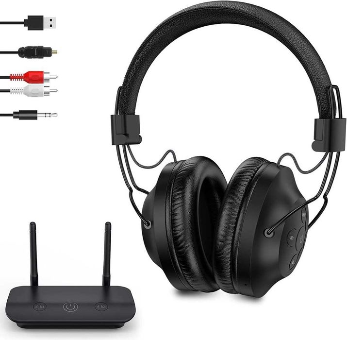 Căști LETSACTIV TV cu transmițător și suport pentru căști