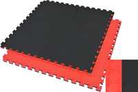 Настилка Татами - 100×100×2.5 см , Подложка Черно/Червено Puzzle Mat