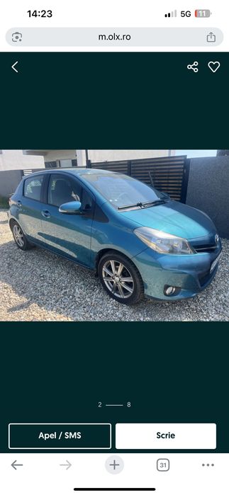 Vând toyota yaris din 2011 keylessgo maşina este impecabilă 300000km
