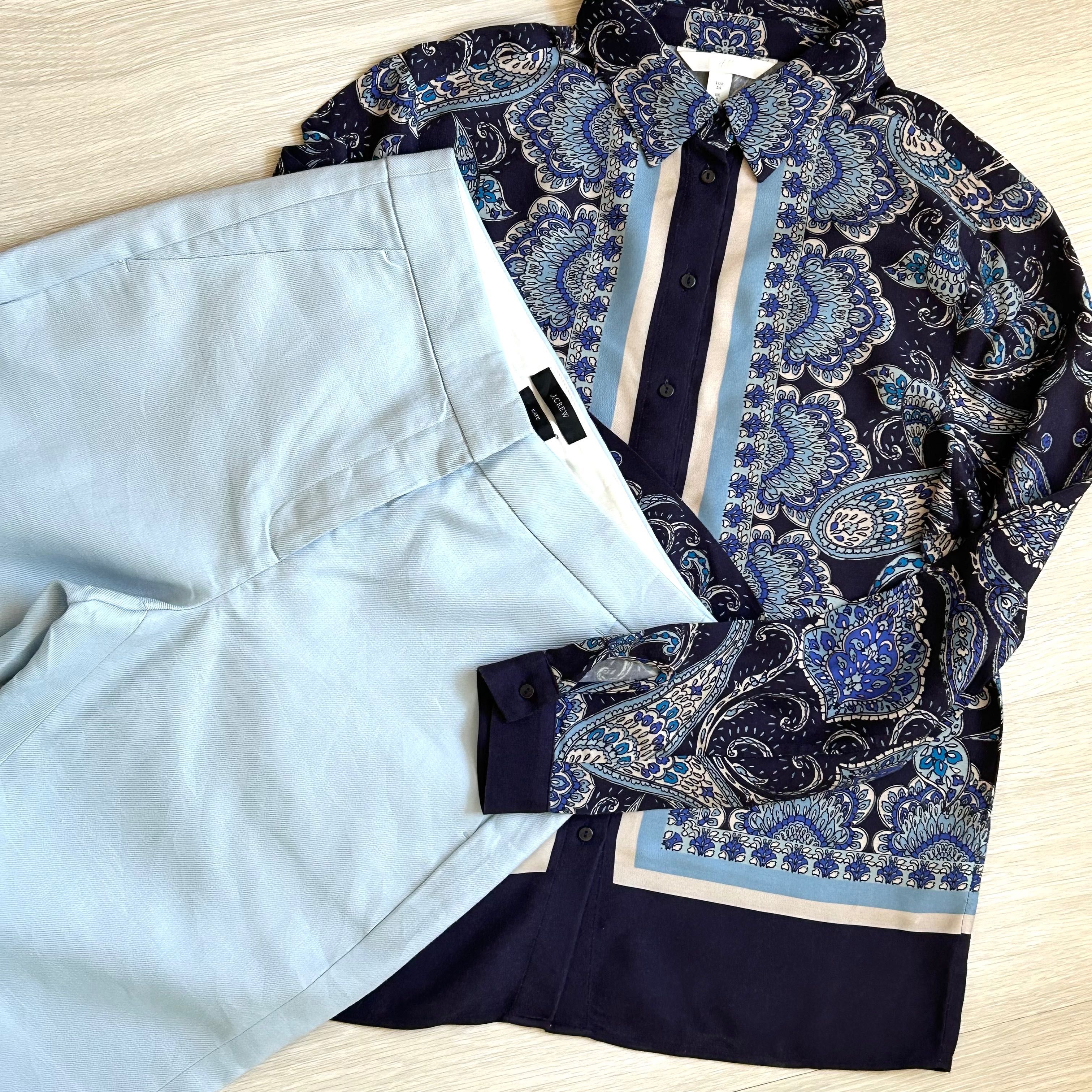 J.Crew елегантен панталон и авангардна риза/туника H&M