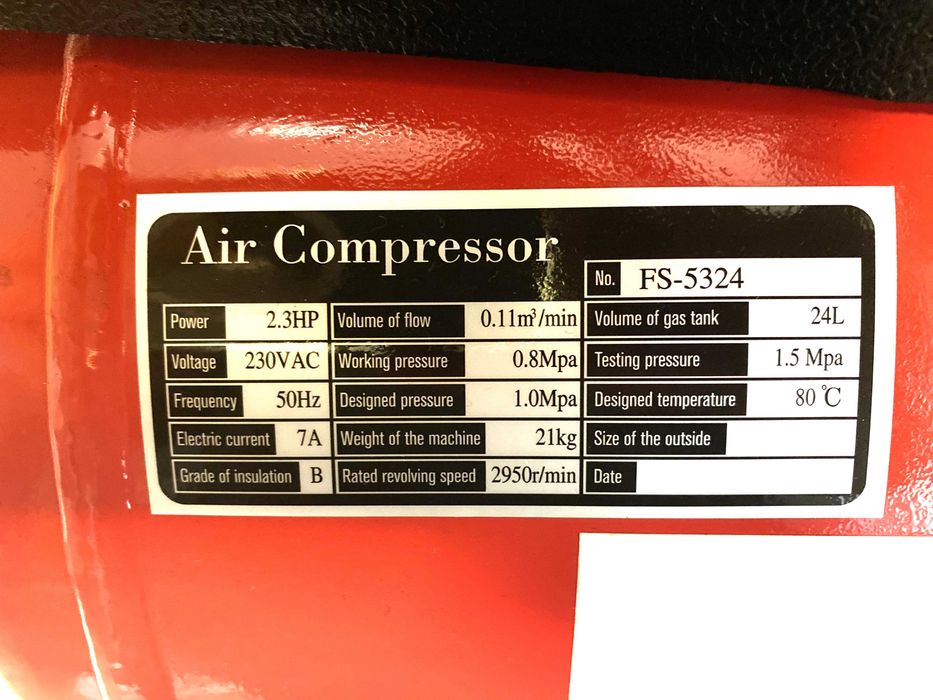 Compresor aer 24L Fischer Germany, 2.3 CP, 8 bar, 220V, 2850 rpm