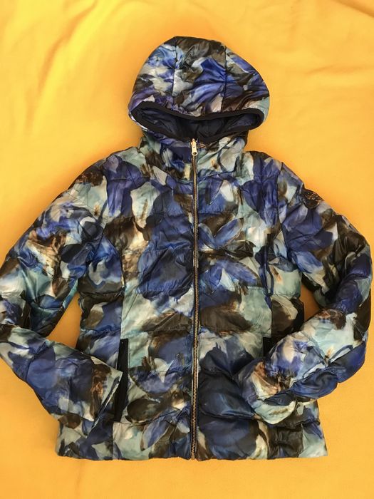 олекотено яке две лица двулицево вата пролет есен S/M пъстро индиго