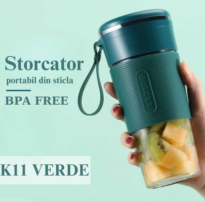 Mini Blender Electric, Incarcare USB, Compact, 6 Lame 3D, 18.000 RMP