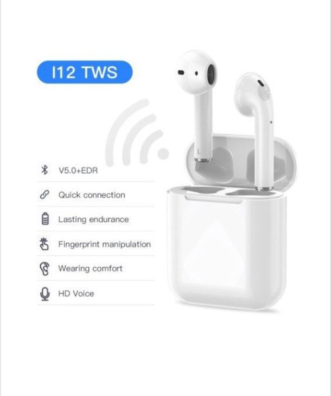 Casti Wireless Bluetooth pentru Telefoane Model I12 TWS ,V5+EDR/BLE Wa