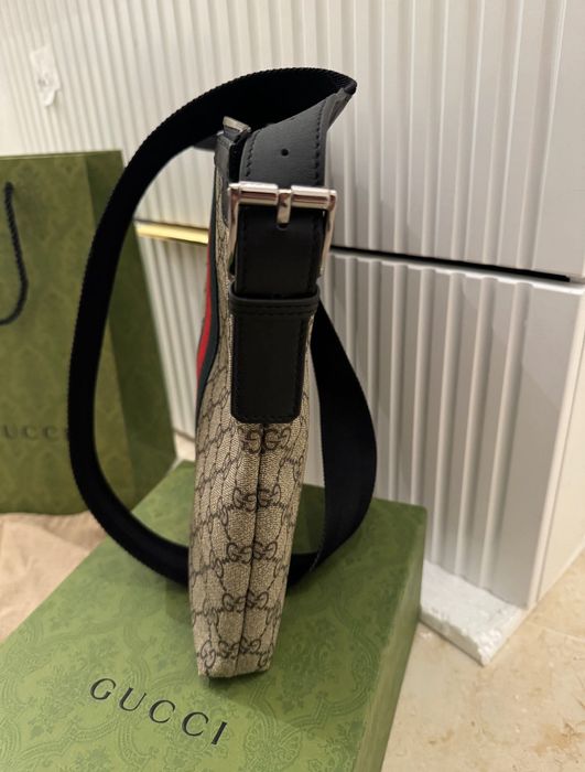 Geanta Gucci originala Supreme Web canvas messenger bag