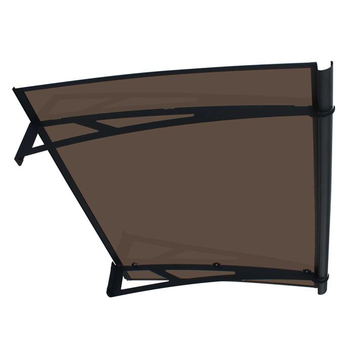 Copertină NEO Otel + ALU cu Jgheab + Plexiglas de ușă 120/150x100cm