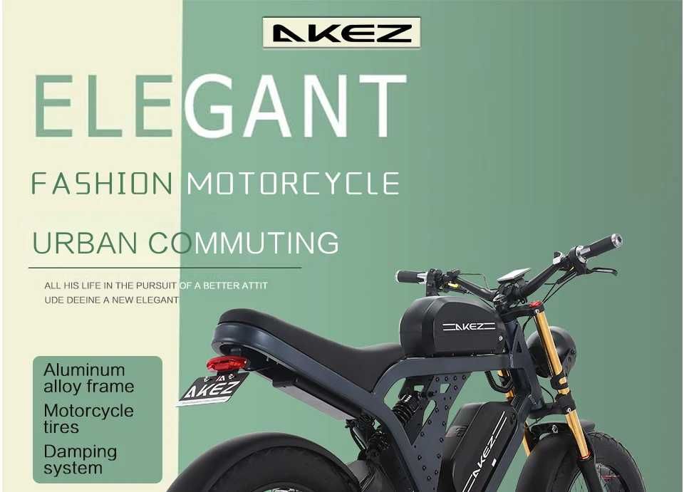 Electric Bike 1500W Rear Motor  20" Fat Tire Lithium Battery 48V 41AH