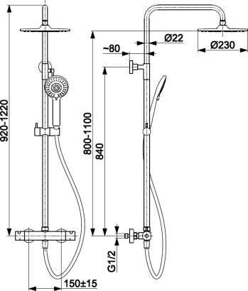 Душ за баня термостатичен CHROM