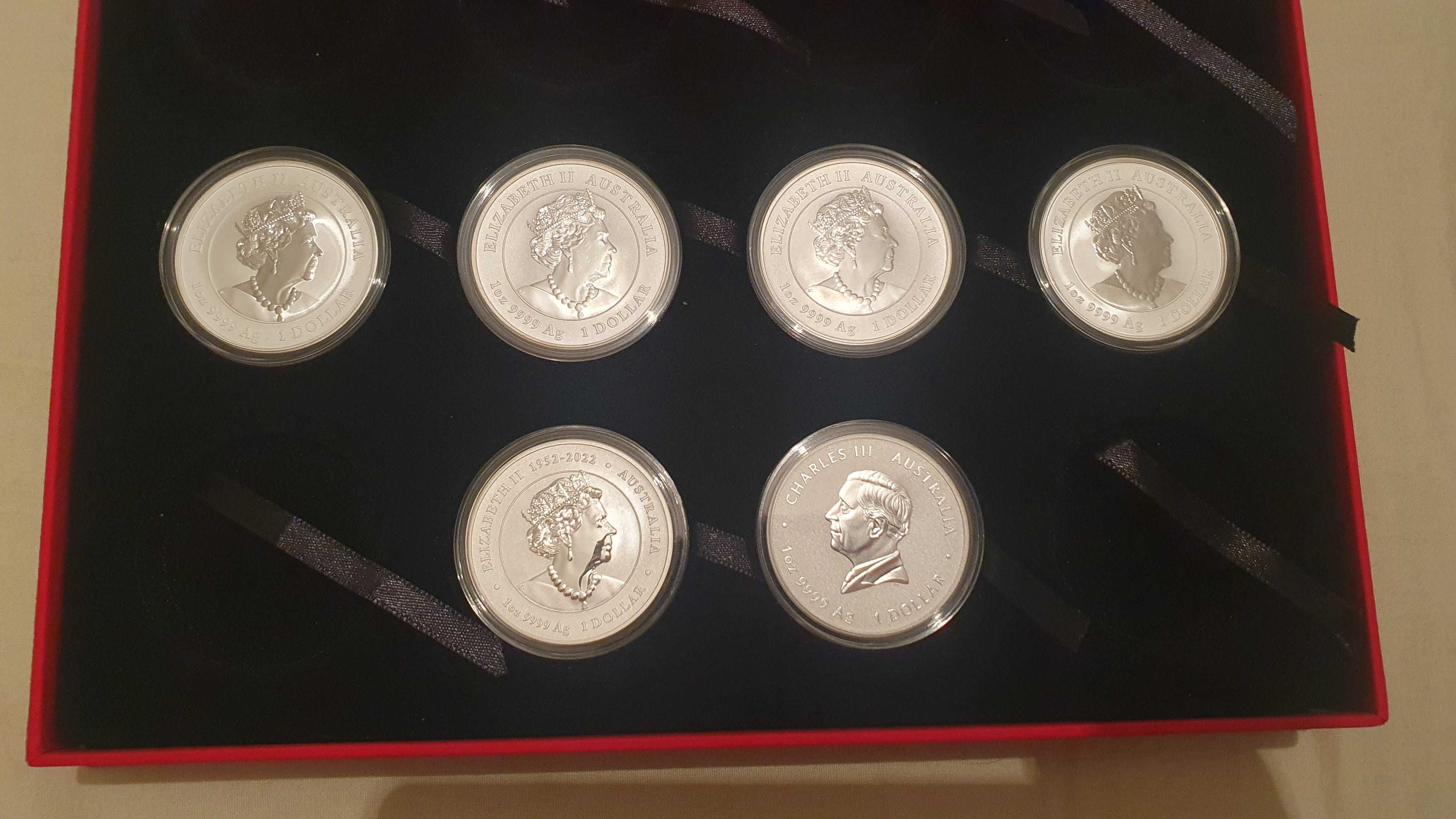 Продавам 1oz сребърни монети Лунар серия 3 с кутия