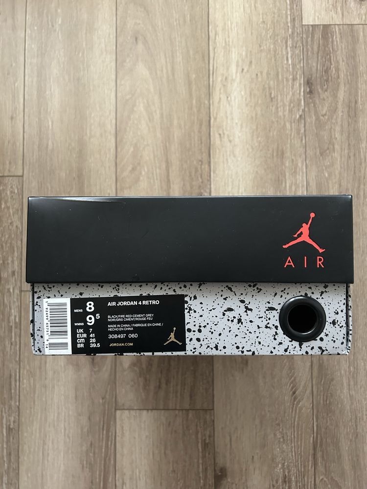 Jordan 4 Retro Black Cement 41 номер