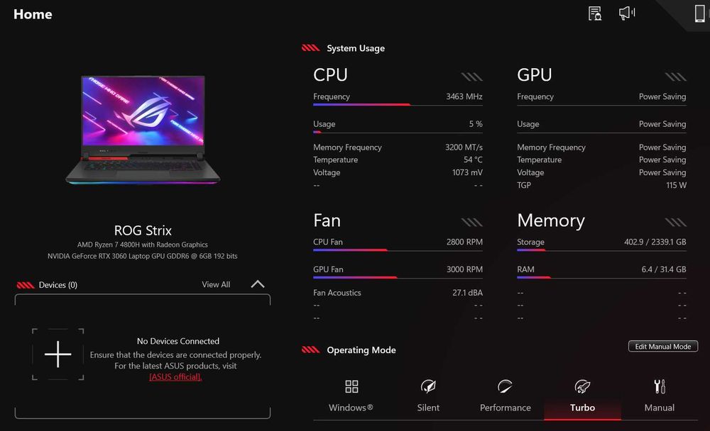 Asus ROG G513IM - Ryzen 7 4800h, 32 GB RAM, 2 TB SSD M.2