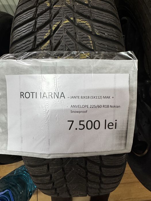 Set complet roti iarna Nokia 225/60/18+ Jante Mak 18”