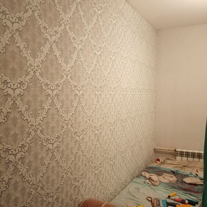 Поклейка обоев 600 тг за кв метр стены
