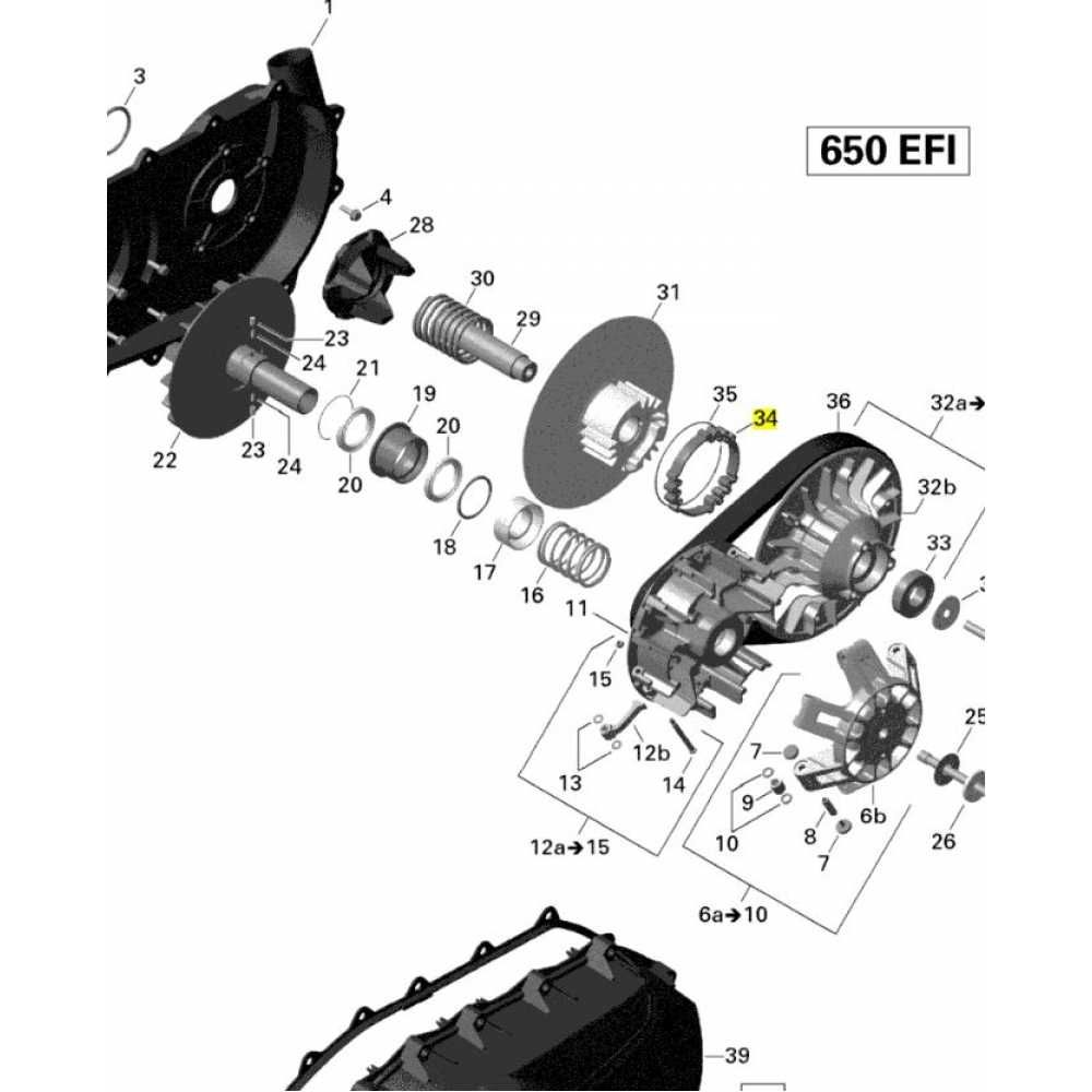 Inel torsiune(torque gear) can-am/brp variator secundar