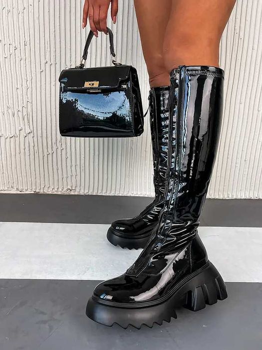 Дамски ботуши от лак