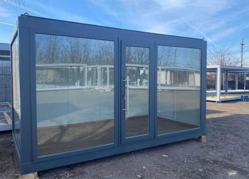 Container pentru birou cu 1 usa si 2 geamuri sanitar modular fastfood