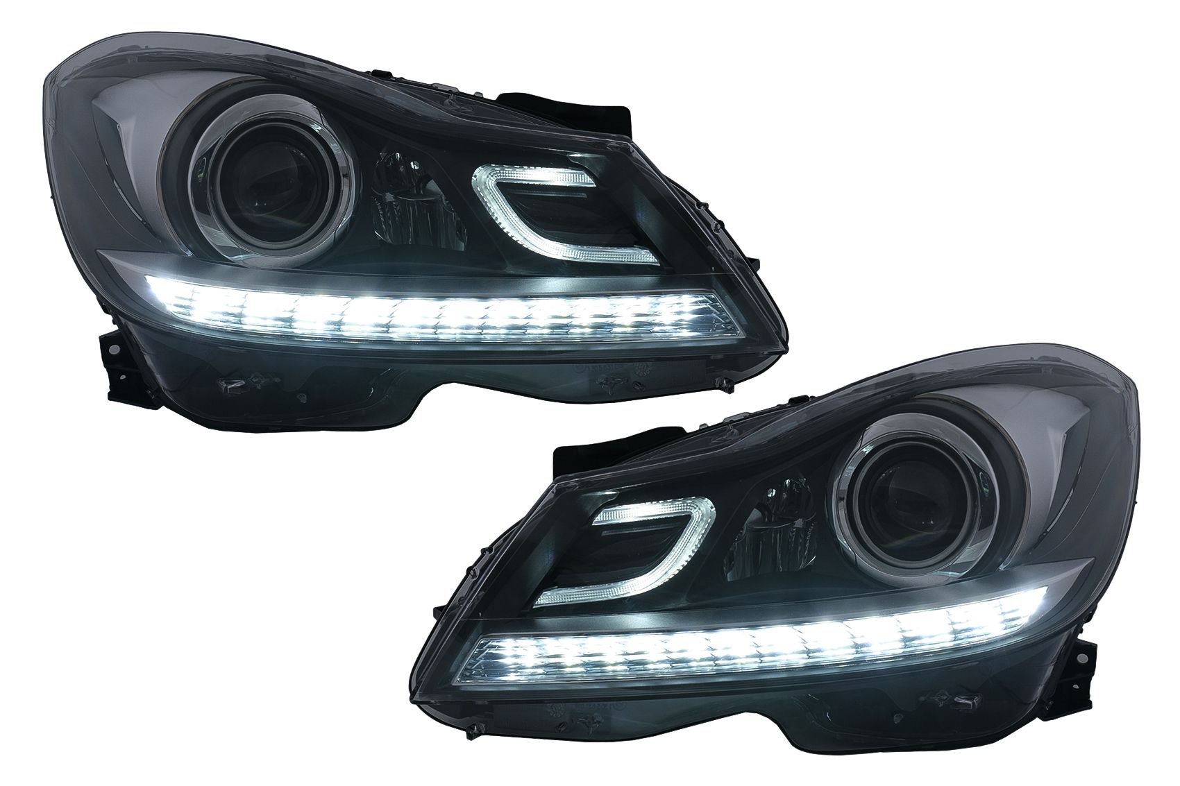 Faruri LED DRL mercedes C-Class W204 S204 Facelift (2011-2014)