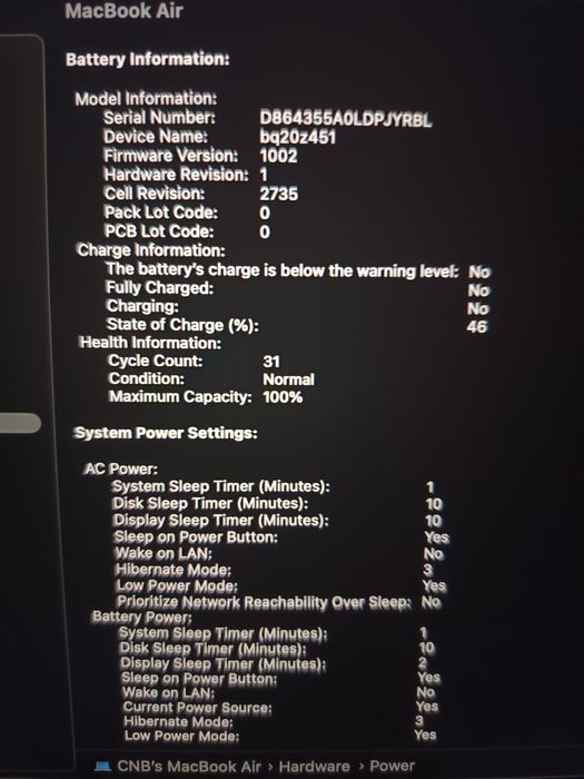 MacBook Air 13 / M1 / 8GB 256GB / 100% / Impecabil Ca Nou