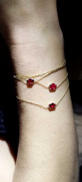 Златна верижка/гривна с естествени рубини! Уникат с многолика визия!