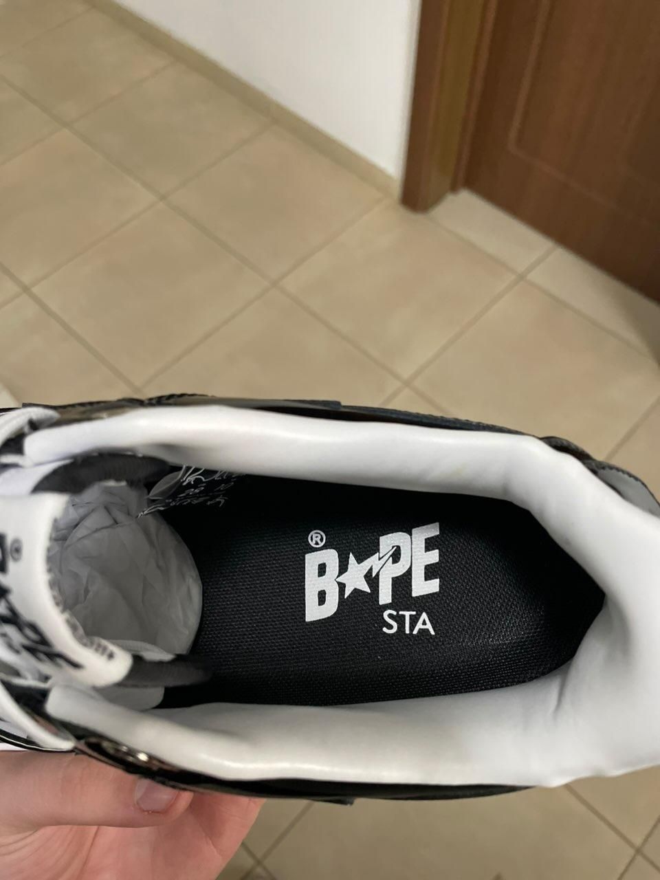 A Bathing Ape 'Bape Sta Patent Leather black and white' 44 размер