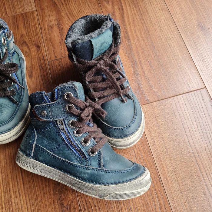 Ghete imblanite ca noi DDstep piele baieti 26 talpic 15.8 cm