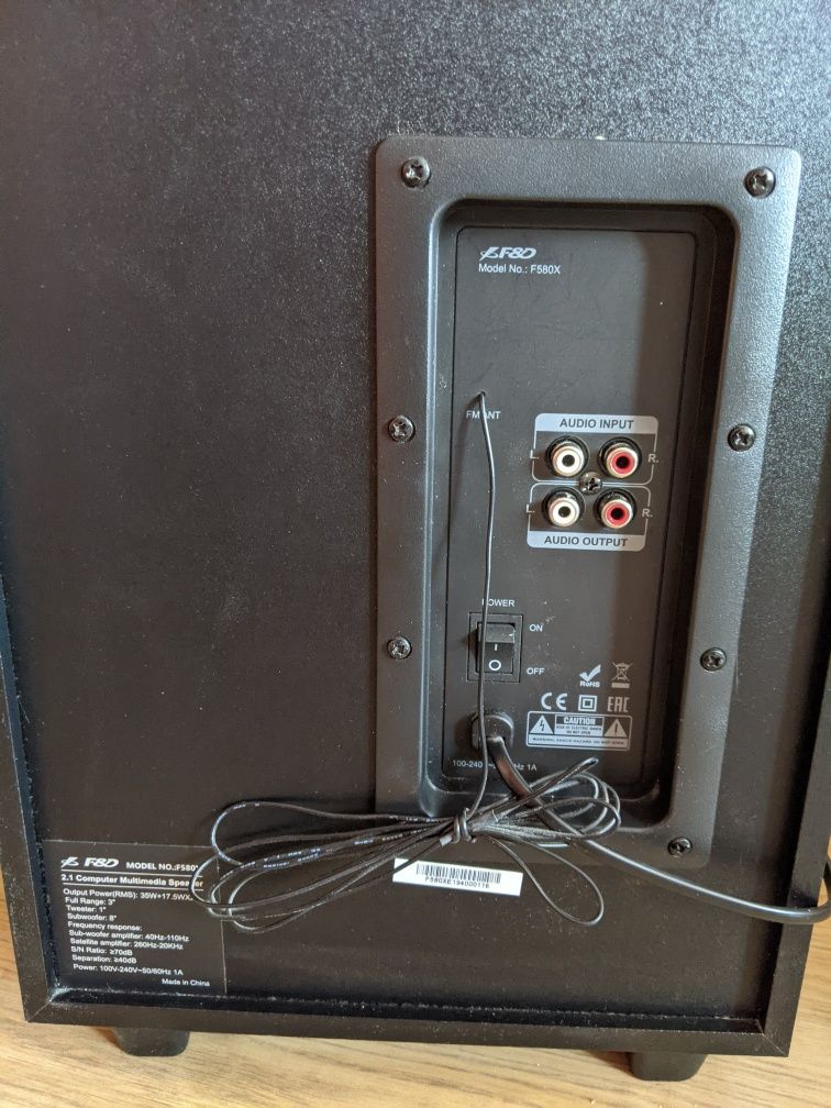 Тонколона Fenda F580X, 2.1, 70W(2x17.5+ 35W)RMS, Bluetooth 4.0, USB