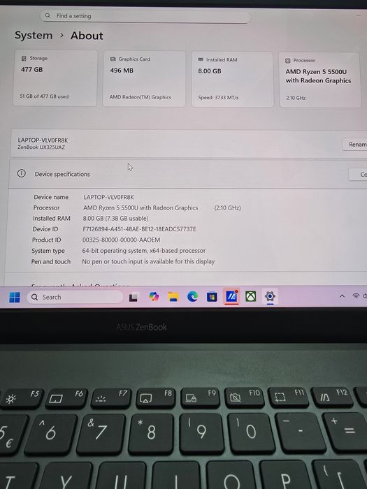 Laptop ASUS Zenbook UM325UAZ