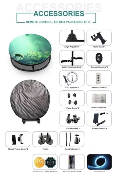 професионална 360 фото платформа 115 см чисто нова