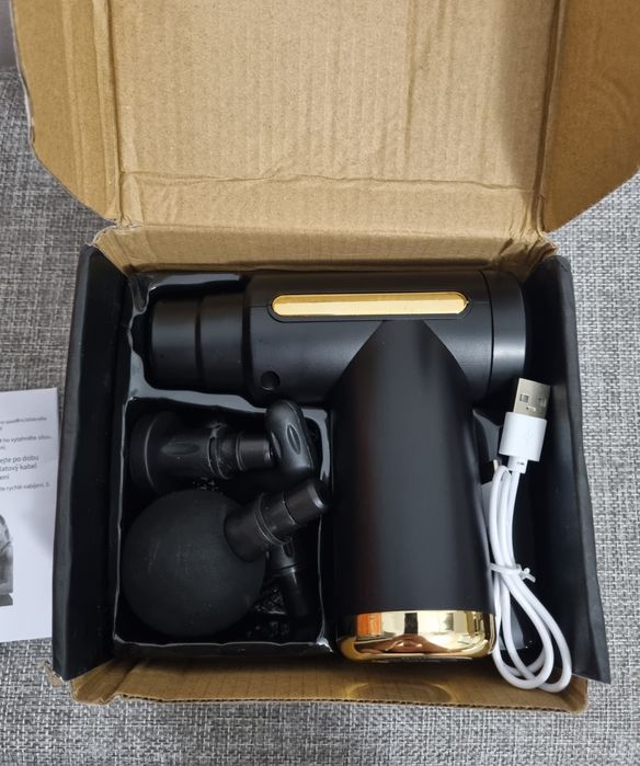 Aparat pentru masaj profesional tip pistol, cu 4 capete, 6 viteze