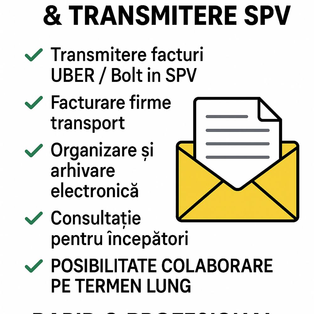 Servicii profesionale de facturare si transmitere in SPV RIDESHARING