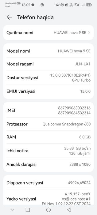 Huawei nova 9se sotiladi