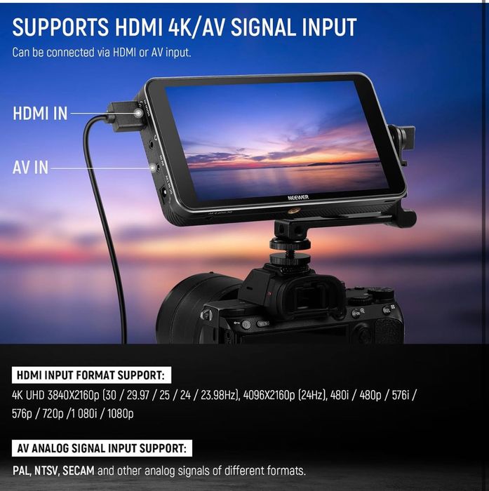 Професионален 6-инчов LCD монитор за DSLR/камери и гимбали.