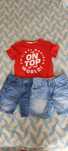 2 perechi de pantaloni scurti+tricou pentru baieti, 3-4 ani, OM