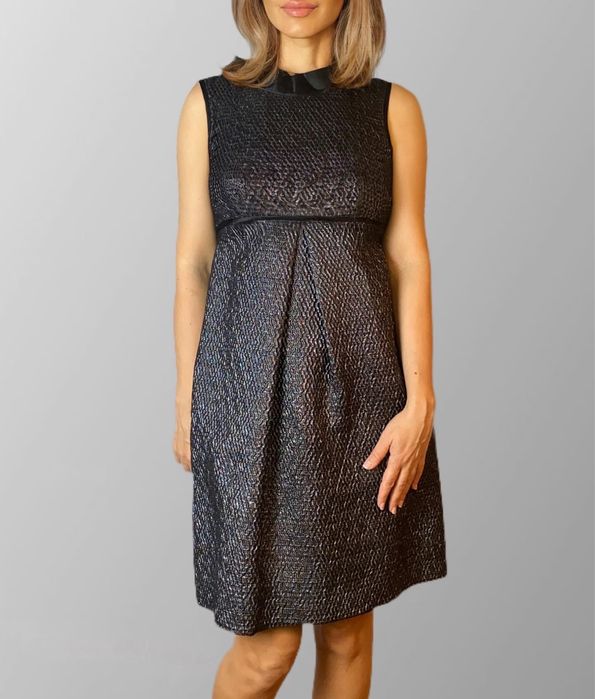 Rochie Prada, metalizata, argintiu-antracit