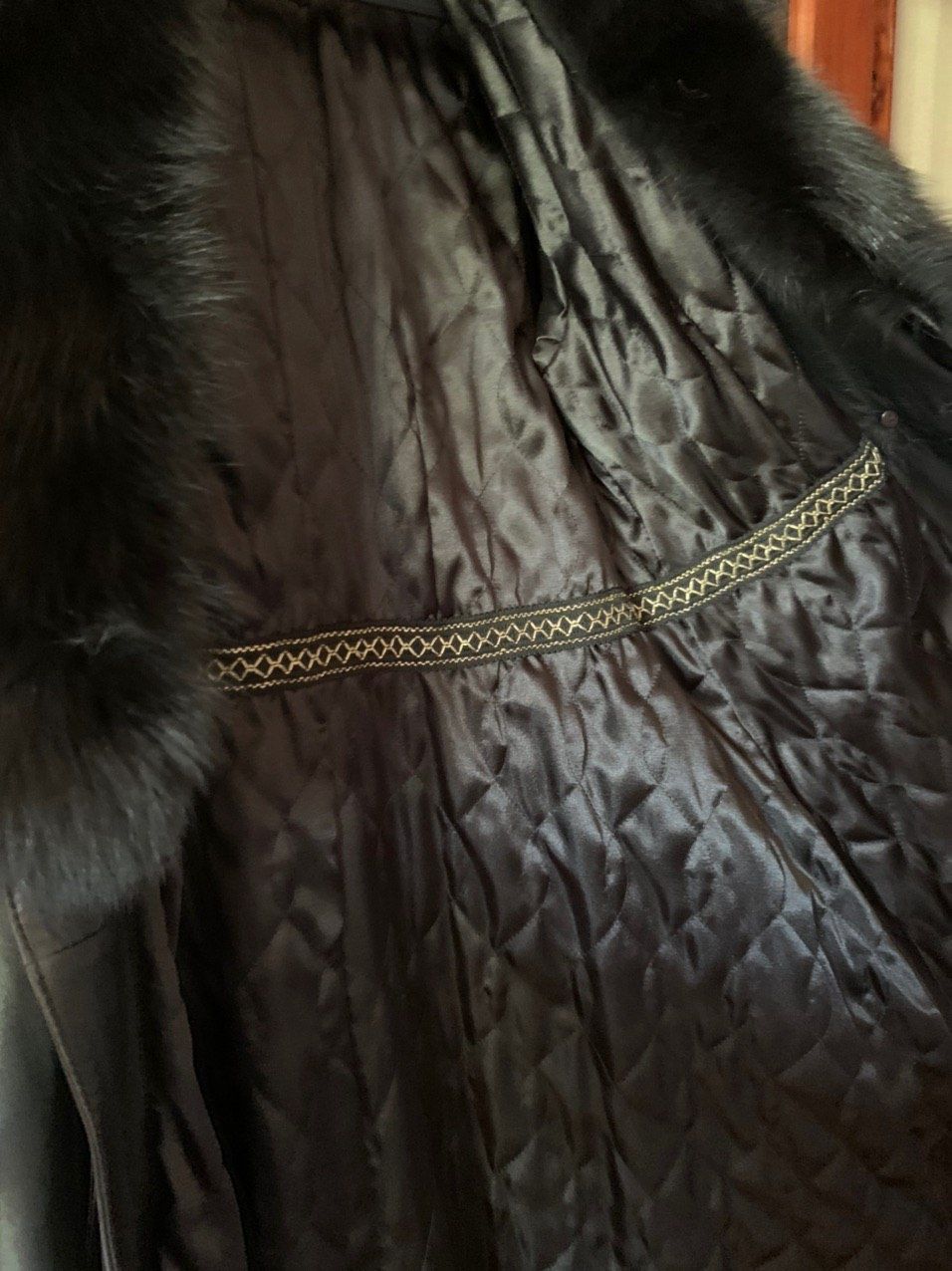 Женское пальто кожанное утепленное