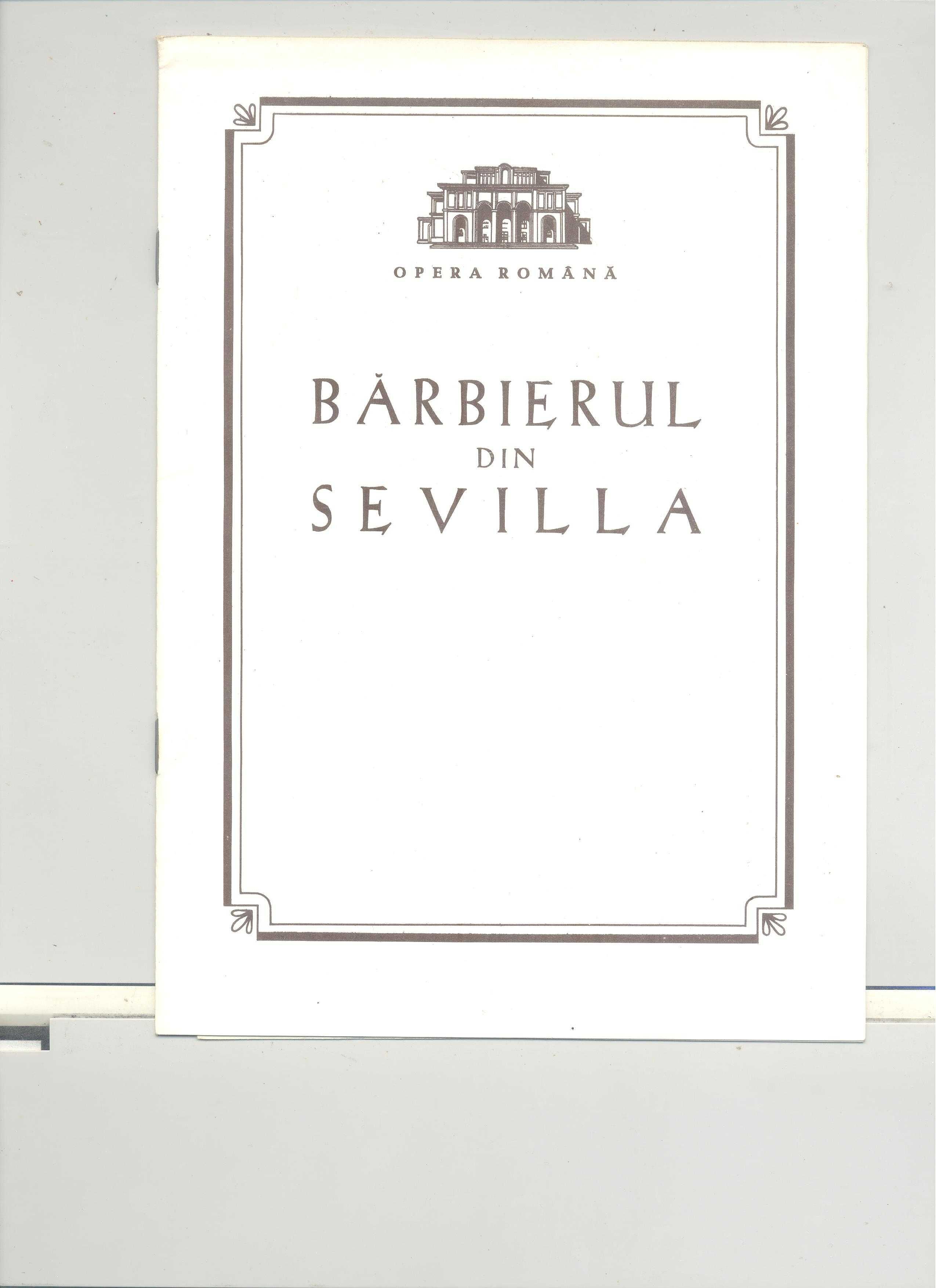 Program Opera Romana Barbierul din Sevilla ; 1980