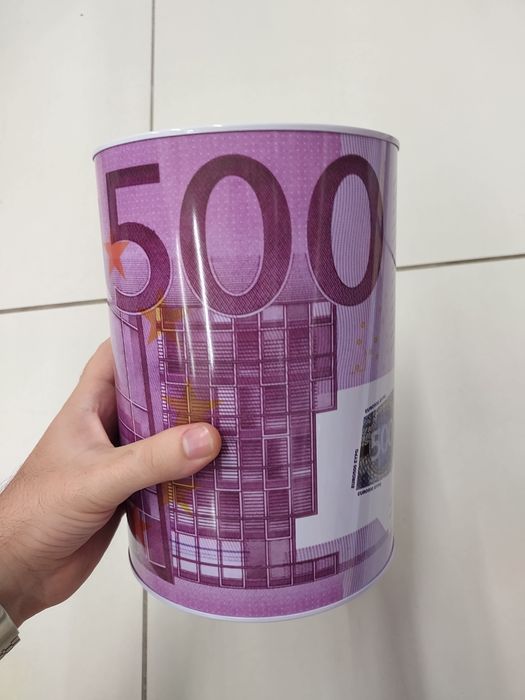 Pușculiță metalică euro.