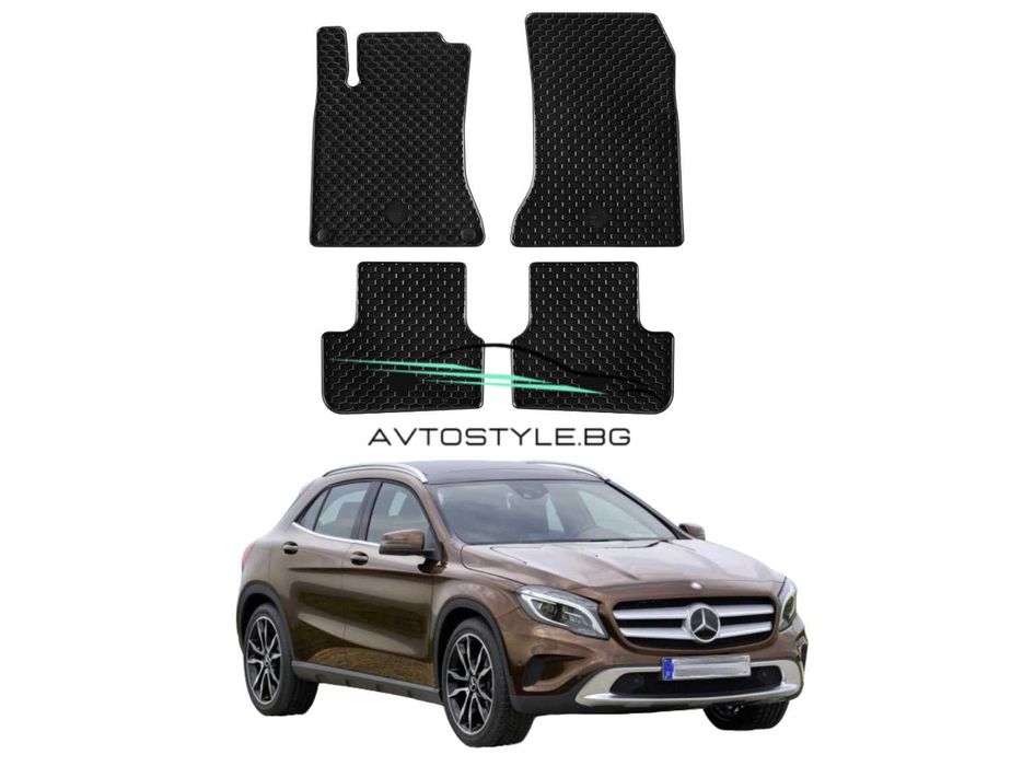Гумени стелки зa Mercedes GLA X156, 2013-2019 г.,Gumarny Zubri