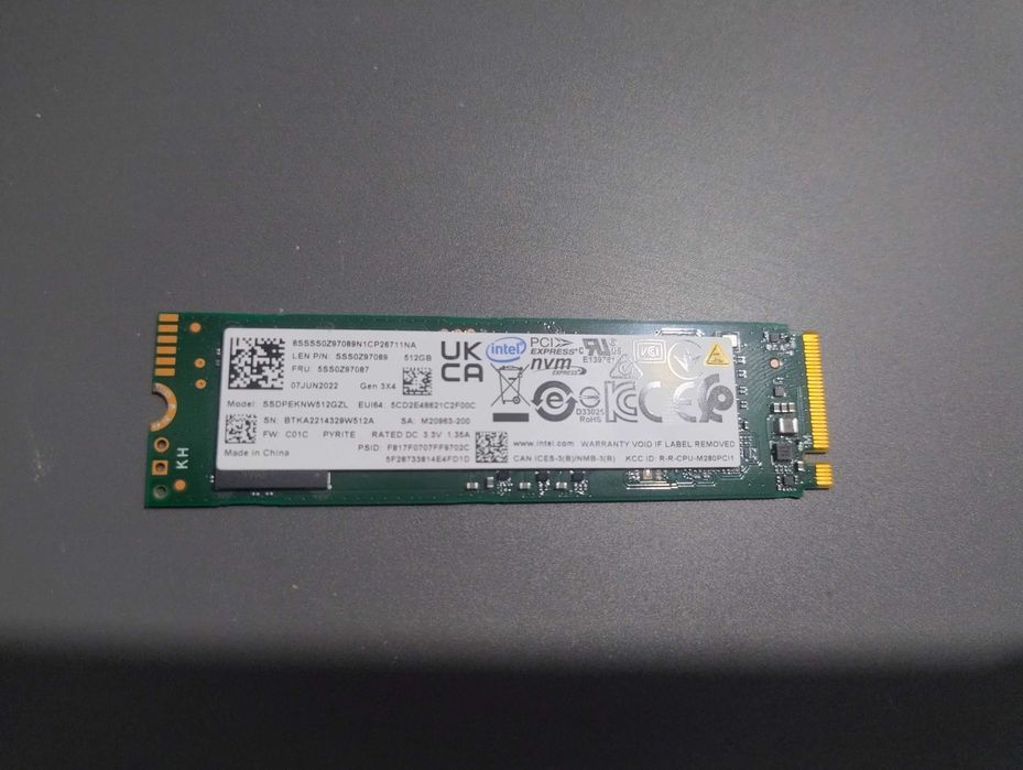 M.2 500 gb ssd intel
