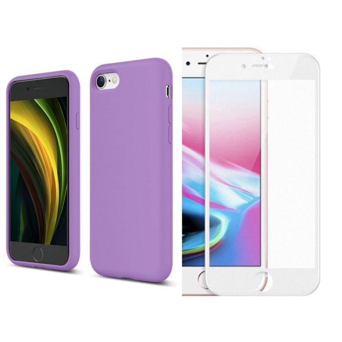 Iphone 8 Plus SE Husa Soft Case Cu Catifea + Folie Sticla 21D