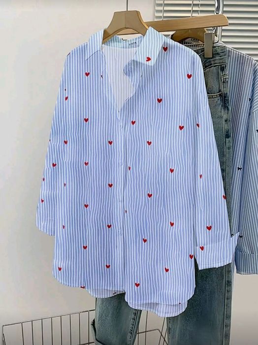 Дамска риза с яка Ежедневен топ с дълъг ръкав