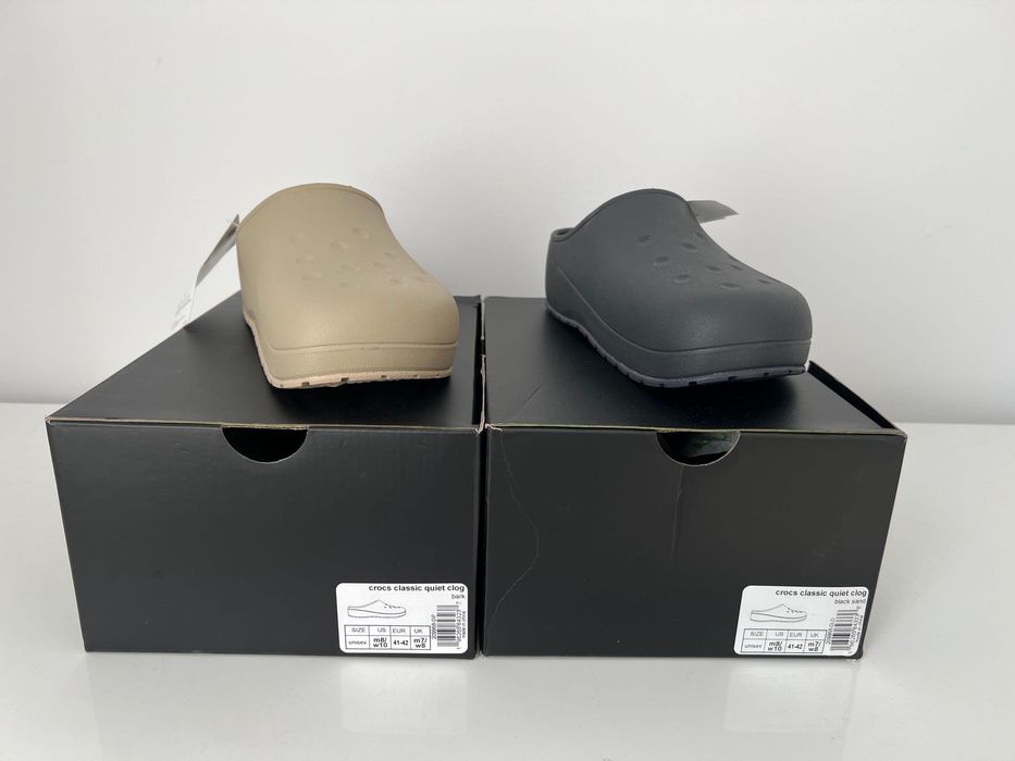 crocs classic quiet clog black sand si bark 41/42