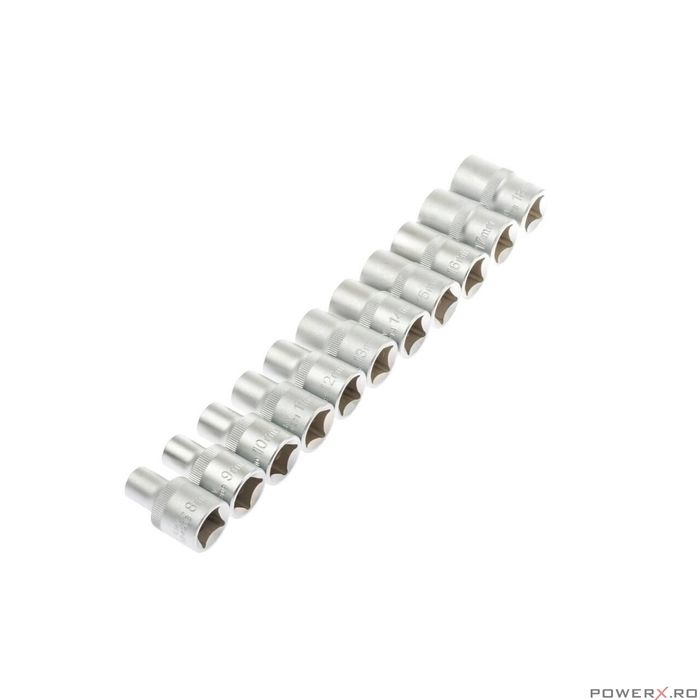 Trusa set 12 chei tubulare 1/2" 8-35 mm, 12 colturi, spline, Asta